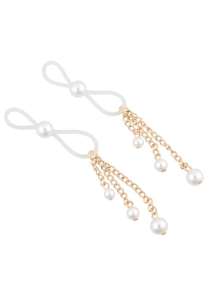 Pearl Nipple Ties - Gold/white SS09858