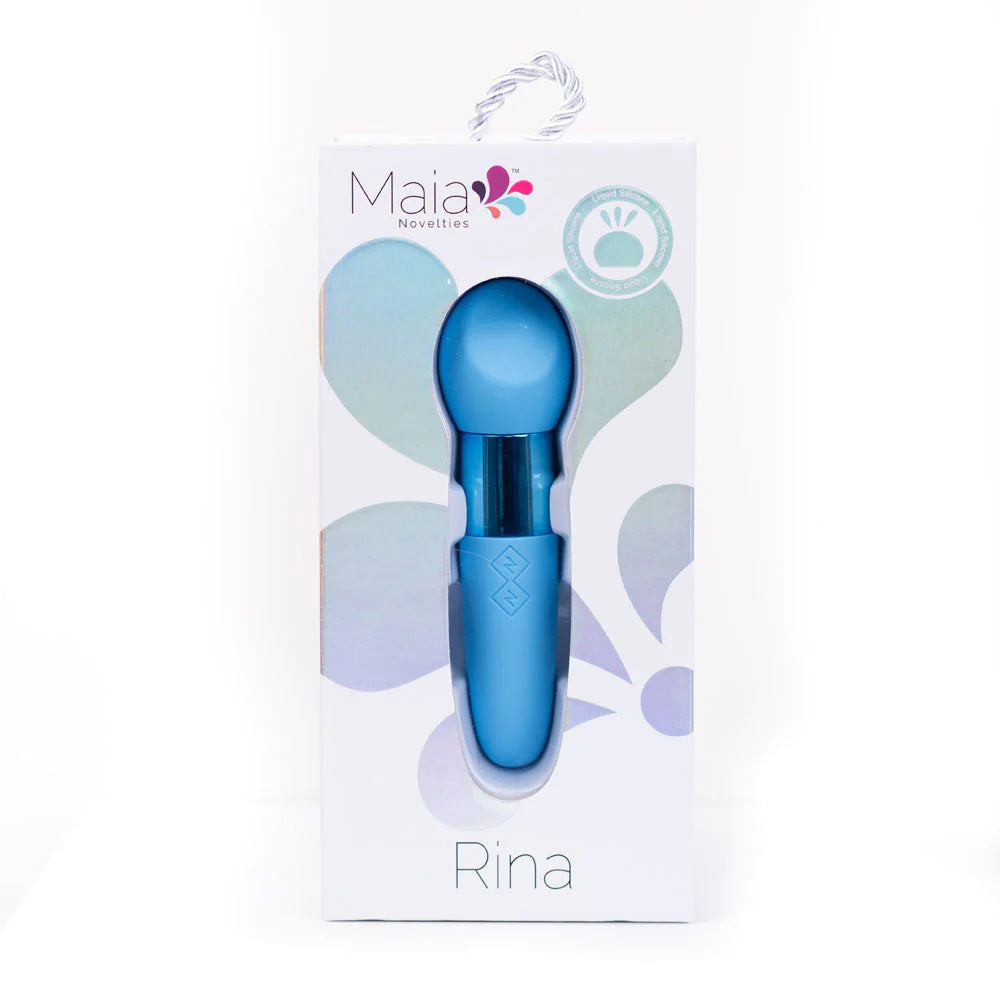 Rina Rechargeable Dual Motor Silicone 15- Function Vibrator - Blue MTMA23-03-B7