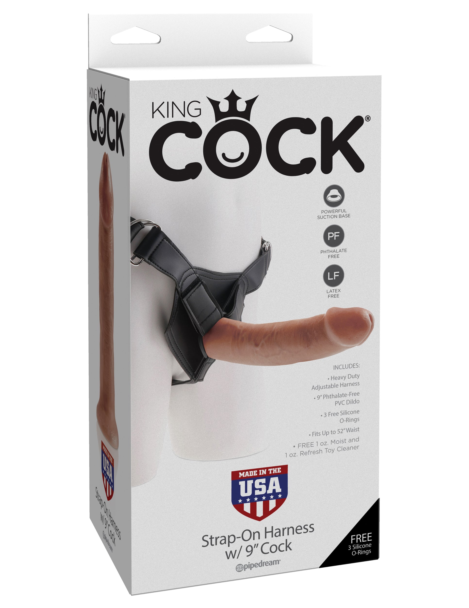 King Cock Strap-on Harness With 9 Inch Cock - Tan PD5624-22