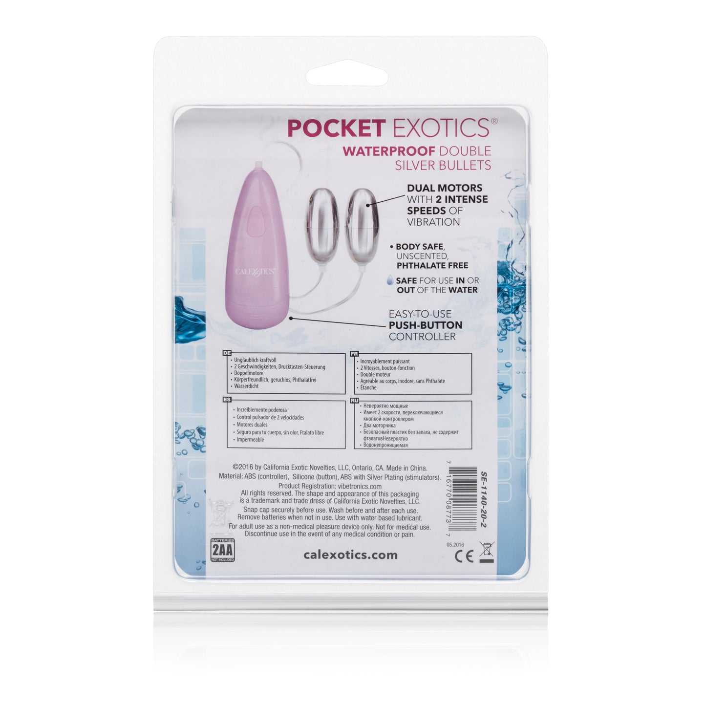 Pocket Exotics Waterproof Double Silver Bullets -  Pink SE1140202