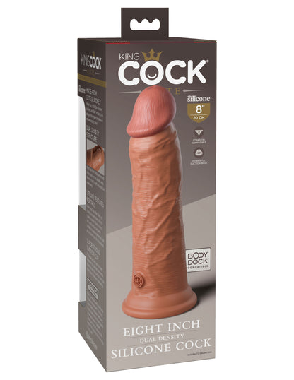 King Cock Elite 8 Inch Silicone Dual Density Cock  - Tan PD5772-22