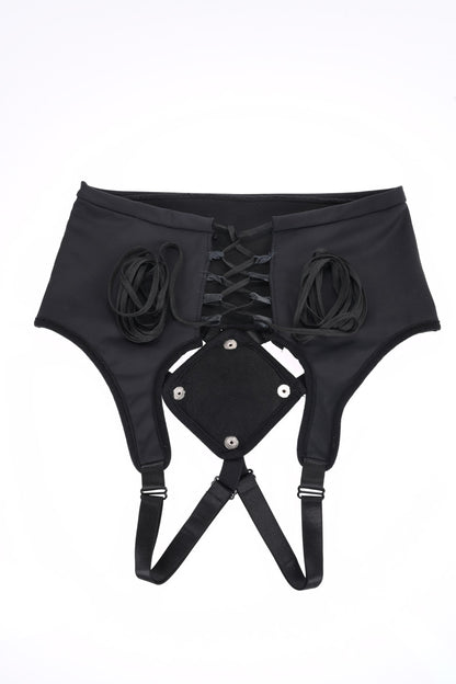 High Waisted Corset Strap on - Black SS31006