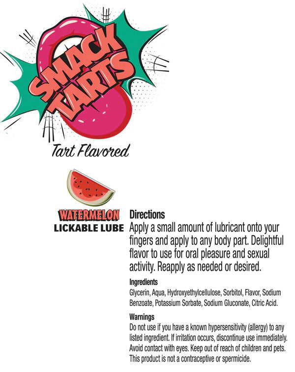 Smack Tarts Lube 3ml Pouch Display 36pc - Sour Watermelon