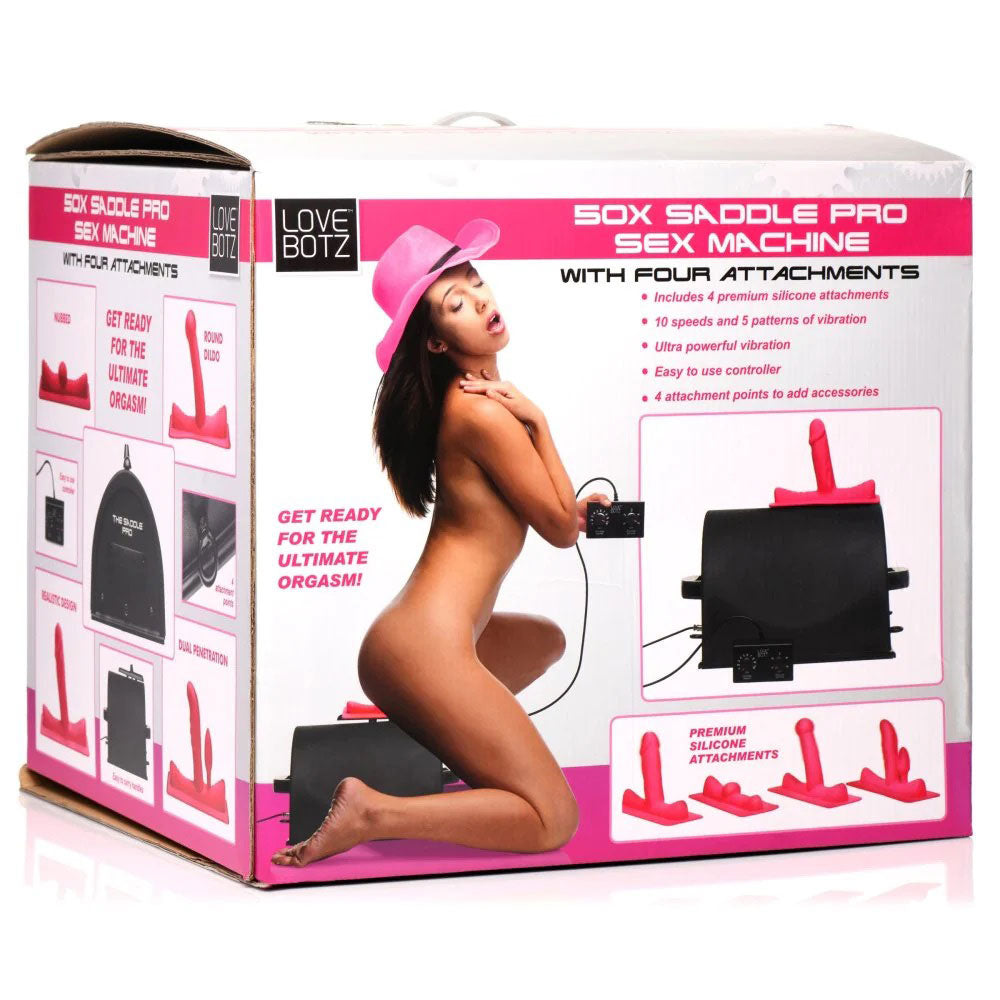 Love Botz 50x Saddle Pro Sex Machine With 4  Attachments LB-AH057