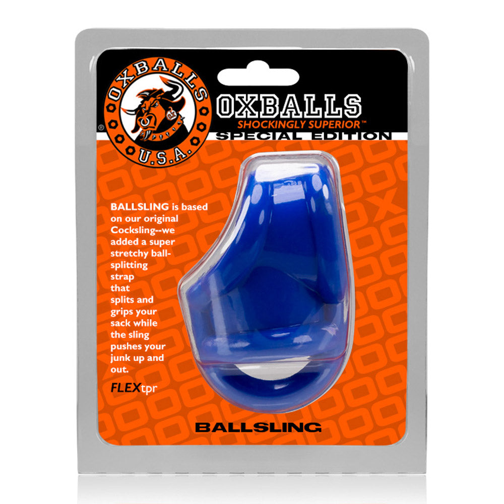 Oxballs Ballsling Cocksling W / Splittler - Police Blue OX-3027-PB