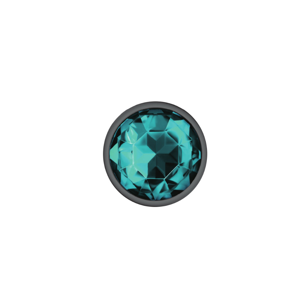 Cheeky Charms-Gunmetal Metal Butt Plug- Round-Teal-Medium VB-CC9121