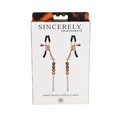 Sincerely Amber Beaded Nipple Clamp SS52105