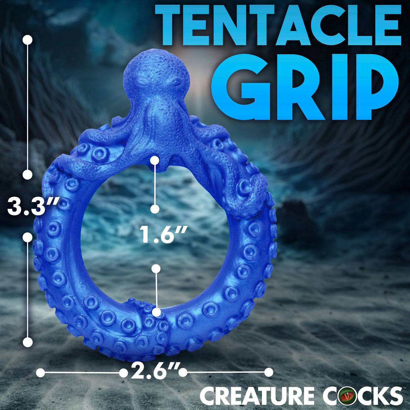 Poseidon's Octo-Ring Silicone Cock Ring - Blue CC-AH295