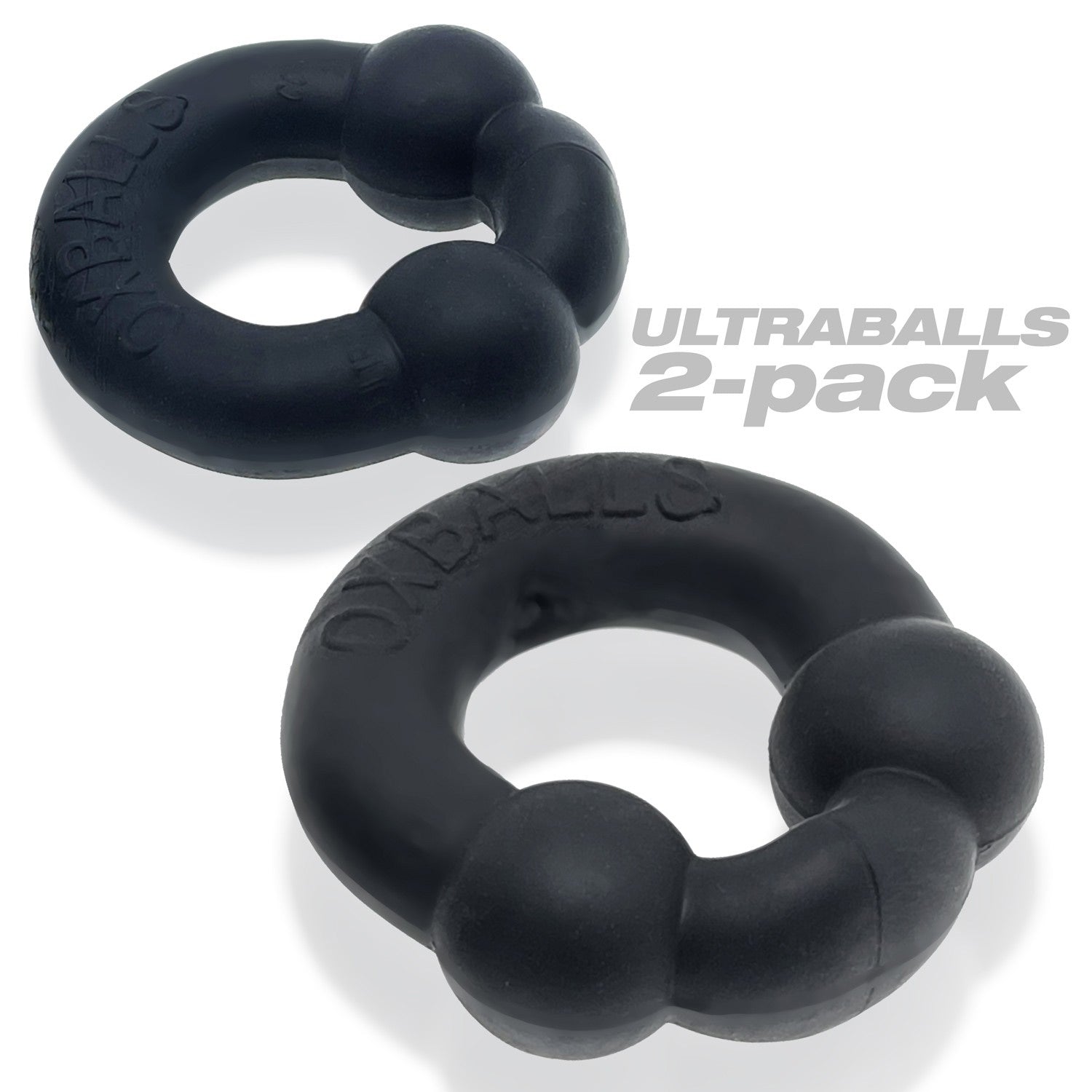 Ultraballs 2- Piece Cockring Set - Night Black OX-3010-NGT