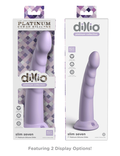 Dillio Platinum - Slim Seven 7 Inch Dildo - Purple PD5387-12