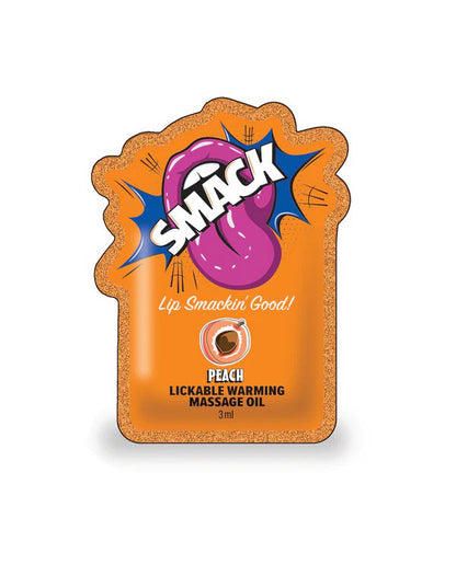 Smack Lickable Massage Oil, 3ml Pouch Display 36pc -Peach