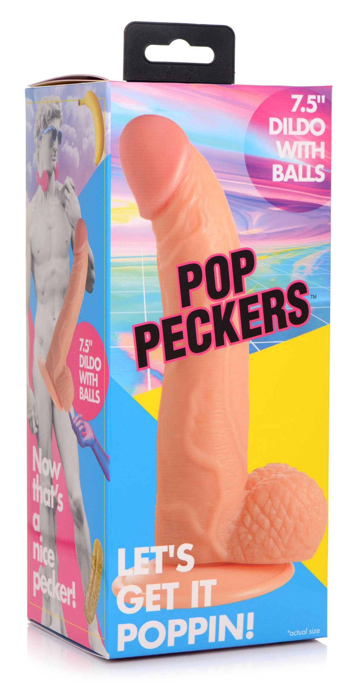 Pop Pecker 7.5 Inch Dildo With Balls - Light POPP-AG767-LGH