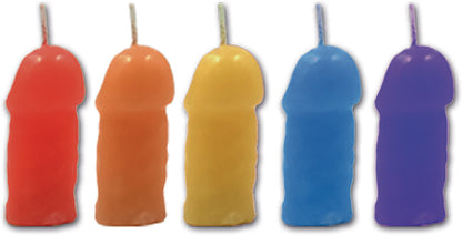 Rainbow Pecker Party Candles - 5 Pack HTP3142