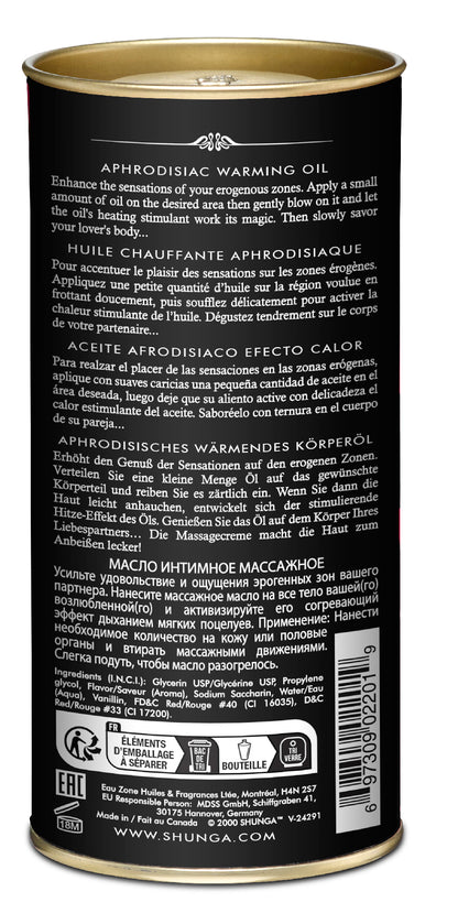 Aphrodisiac Warming Oil - Raspberry Feeling