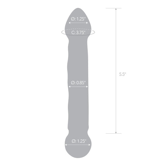 6.5 Inch Full Tip Textured Glass Dildo GLAS-145