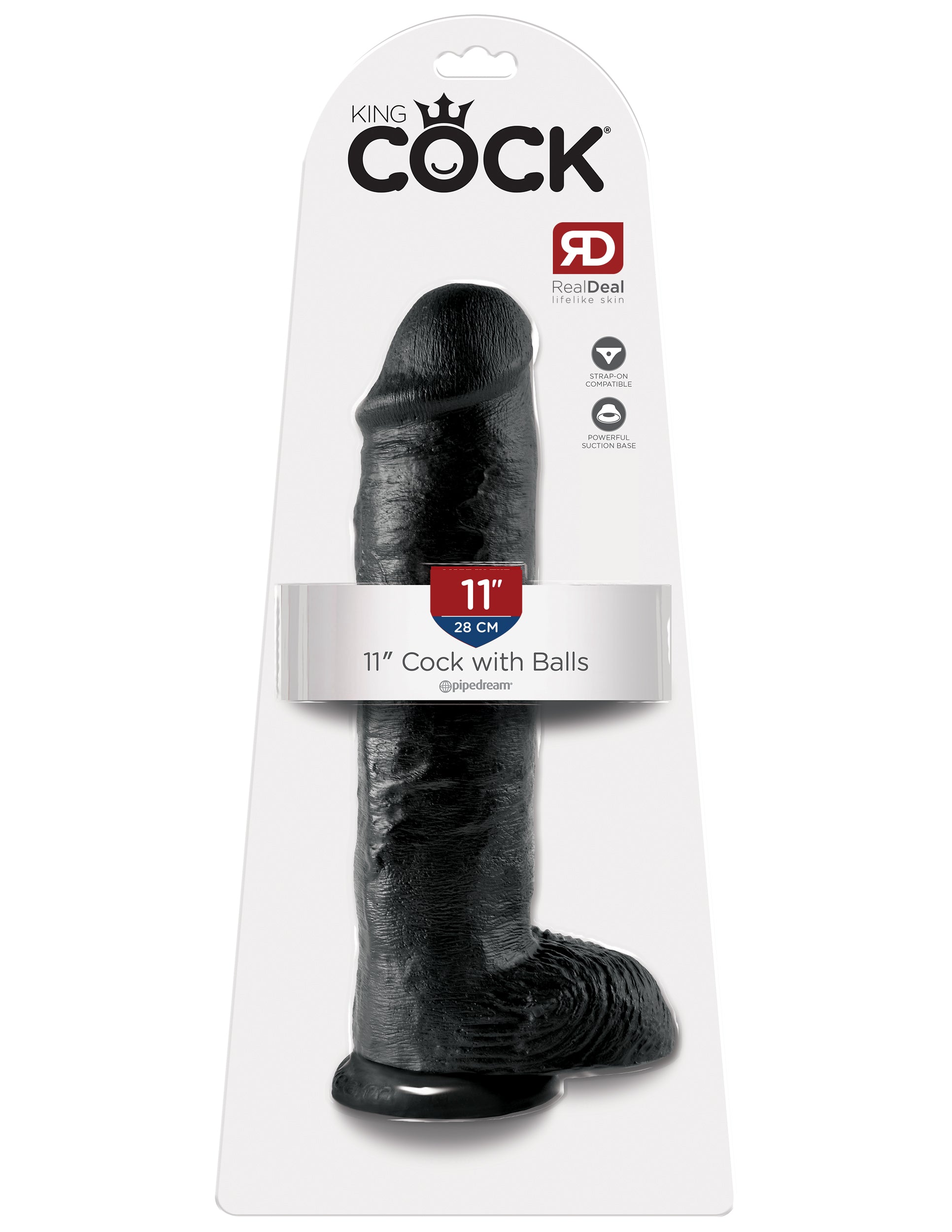 King Cock 11 Inch With Balls - Black PD5510-23