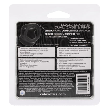 Alpha Liquid Silicone Dual Cage and Ring - Black Ring - Black