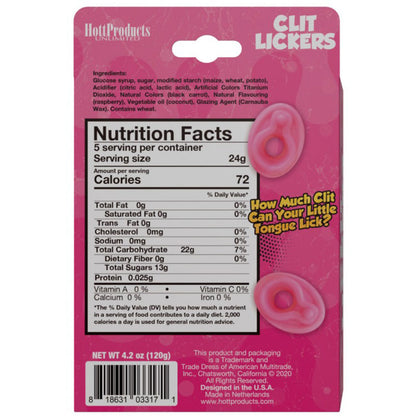 Clit Lickers Gummies Raspberry Flavors 4.2oz HTP3317