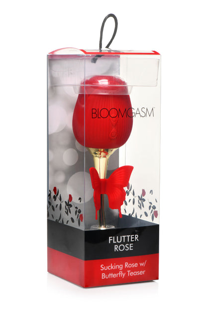 Bloomgasm Flutter Rose Sucking Rose With Butterfly  Teaser - Red INM-AG954