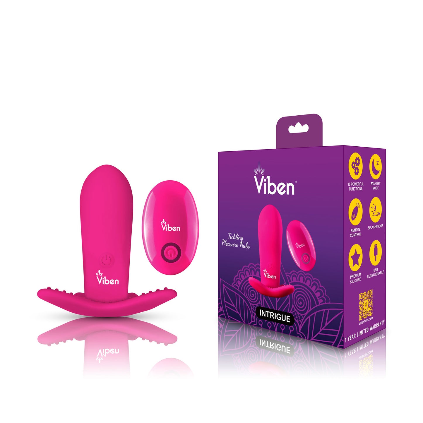 Intrigue Insertable Butterfly Panty Vibe - Hot Pink