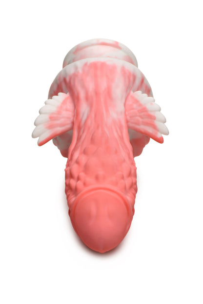 Pegasus Pecker Winged Silicone Dildo - Pink/white CC-AH239-PNK