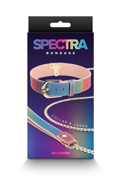 Spectra Bondage - Collar and Leash - Rainbow NSN-1311-02