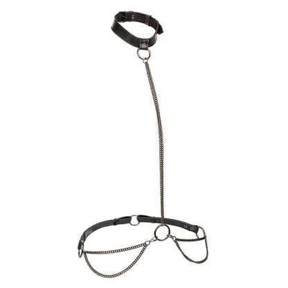 "Euphoria Collection Plus Size Chain Halter/collar and Leash - Black SE3101013"