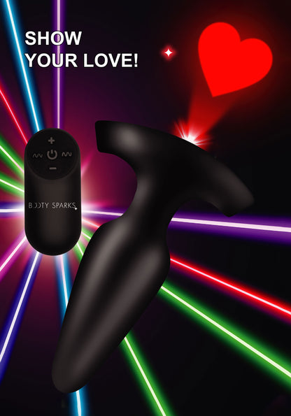 Laser Heart Anal Plug With Remote Control - Small BTYS-AG804-SML