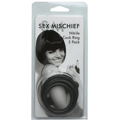 Sex and Mischief Nitrile Cock Rings 3 Pack SS100-34