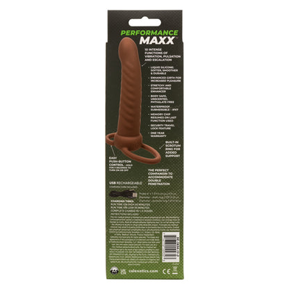 Performance Maxx Rechargeable Ribbed Dual  Penetrator - Brown SE1634113