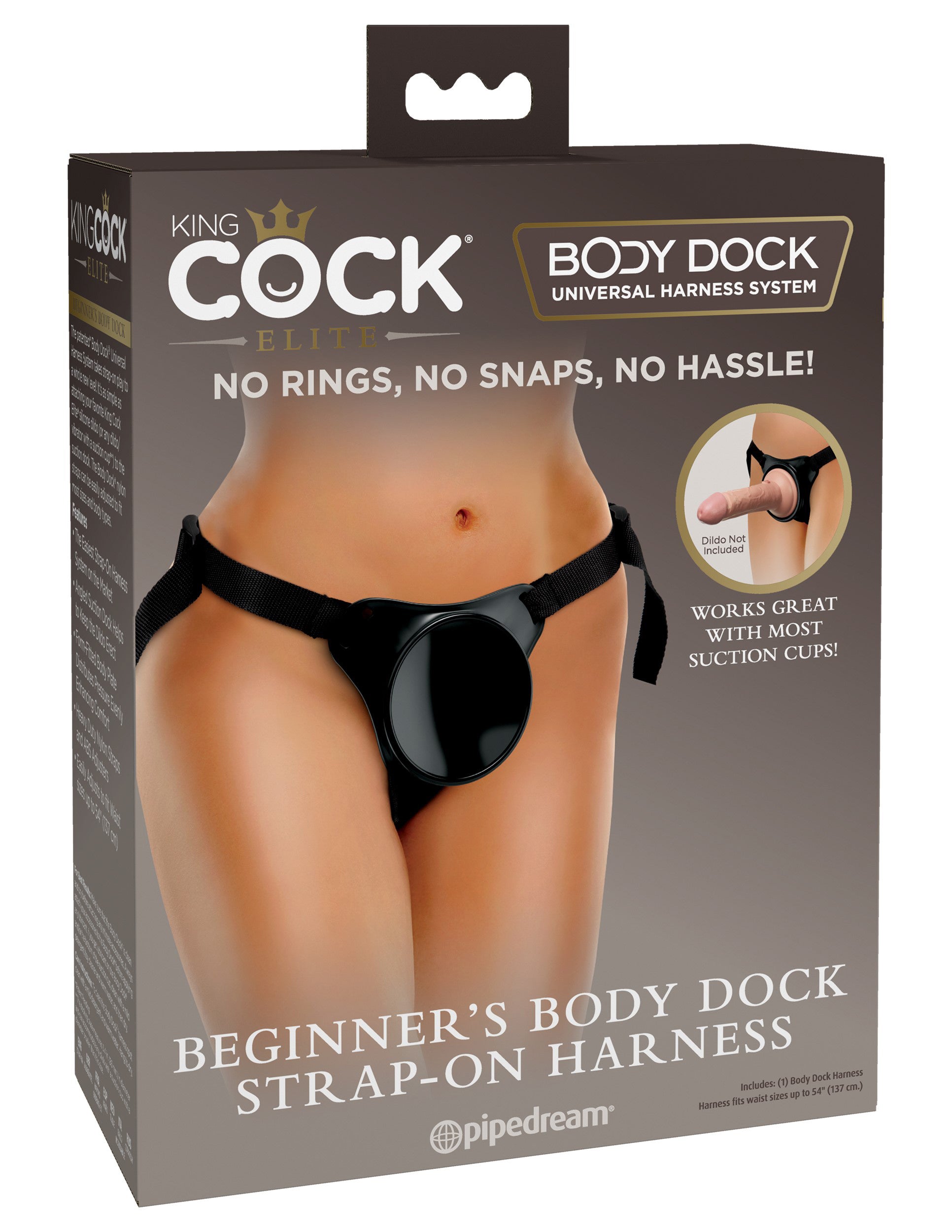 King Cock Elite Beginner's Body Dock Strap-on  Harness - Black PDBD101-23