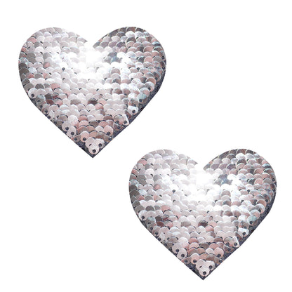 Sequin Medusa Magic Flip Black to Silver I Heart  U Nipztix Pasties NN-SQ-MED-NS