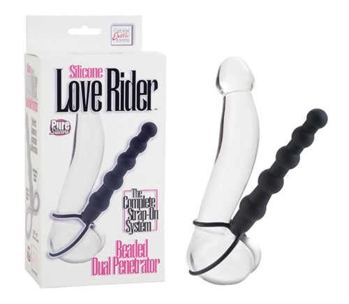 Silicone Love Rider Beaded Dual Penetrator - Black SE1515403