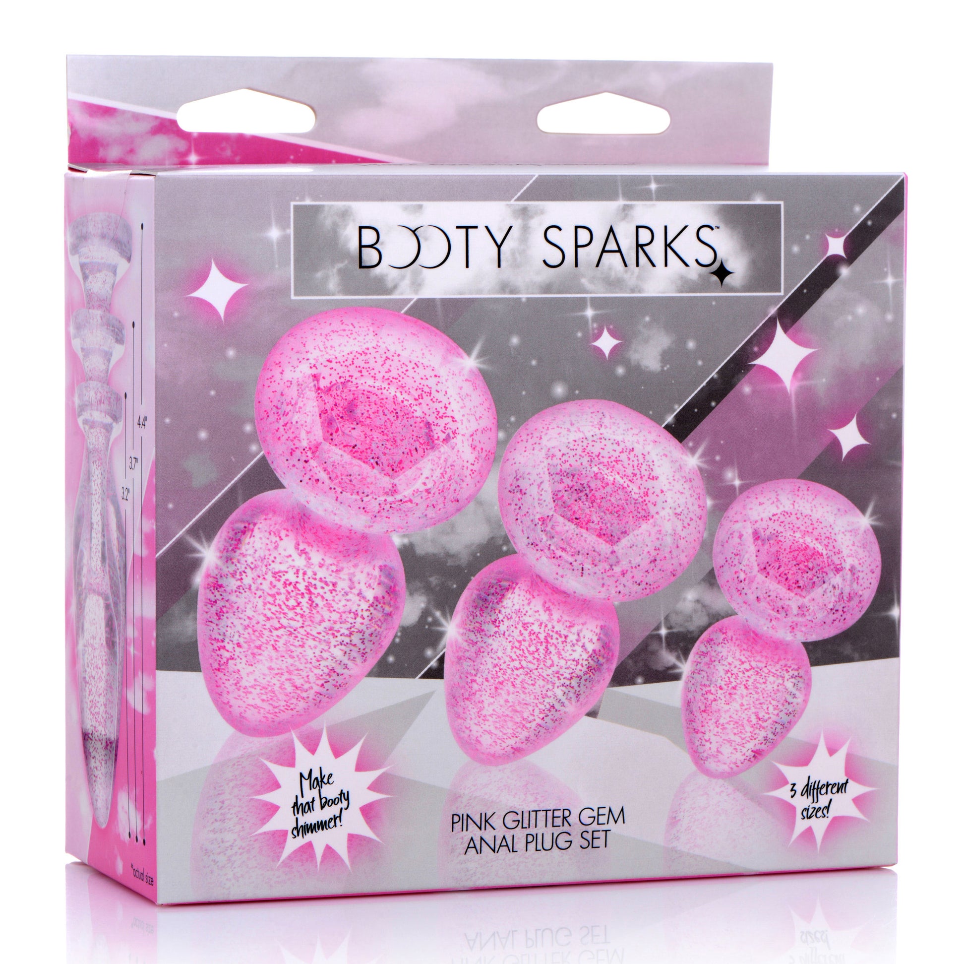 Glitter Gem Anal Plug Set - Pink BTYS-AG587-PNK