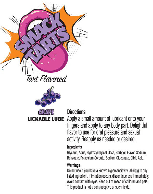 Smack Tarts Lube 3ml Pouch Display 36pc - Sour Grape