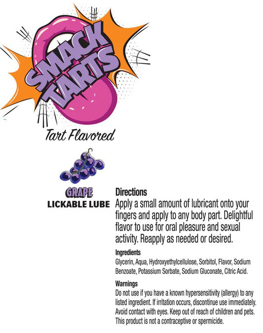 Smack Tarts Lube 3ml Pouch Display 36pc - Sour Grape