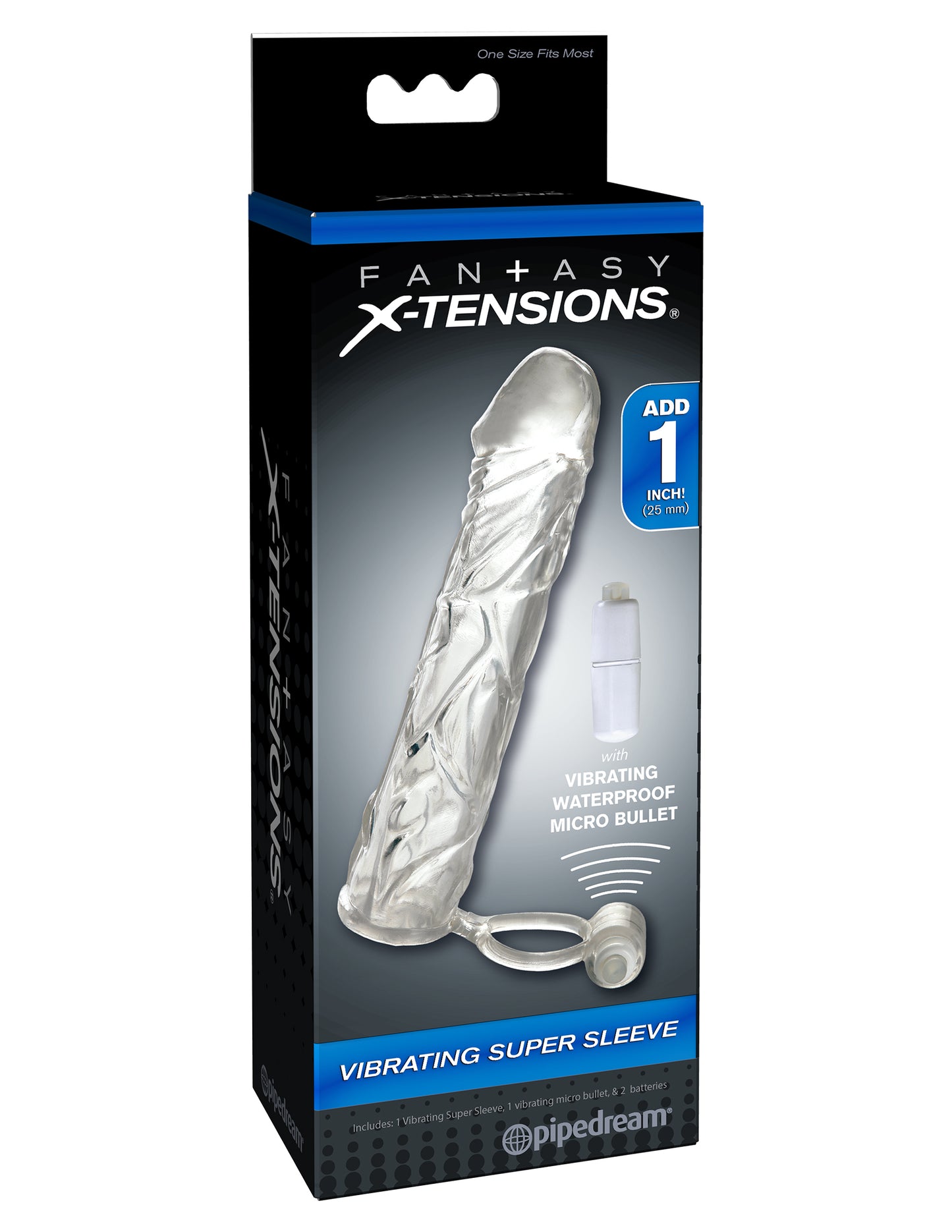 Fantasy X-Tensions Vibrating Super Sleeve - Clear PD4134-20