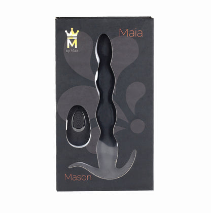 Mason Remote Control Silicone Butt Plug - Black MTMA109