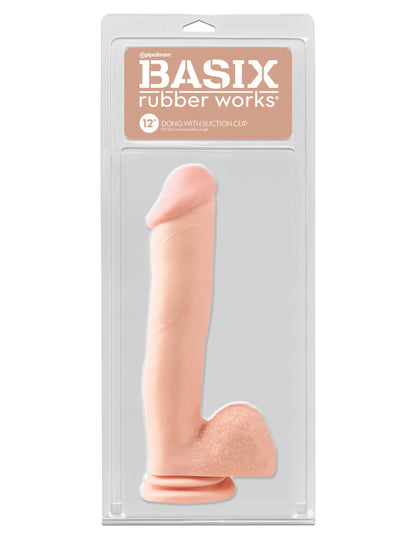 Basix Rubber Works 12 Inch Dong With Suction Cup - Light PD4231-21