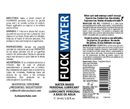 Fuck Water Water-Based Lubricant - 2 Fl. Oz.