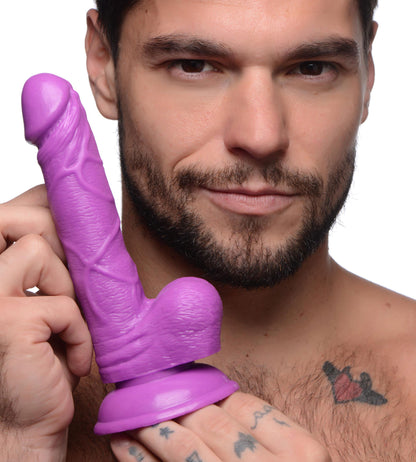 Pop Pecker 6.5 Inch Dildo With Balls - Purple POPP-AG766-PUR