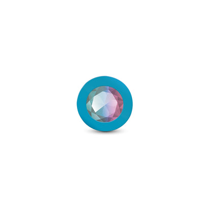 Gemma Clear Iridescent Gem Teal Silicone Plug - S
