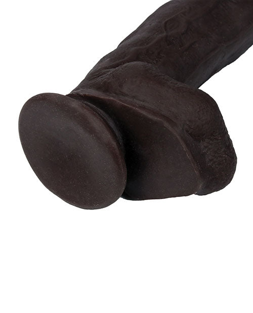 Real Skin 12 Dual Layer Dildo - Dark Brown