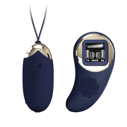 "Mina Vibrating Remote Control Egg - Blue BI-014362W-LED"