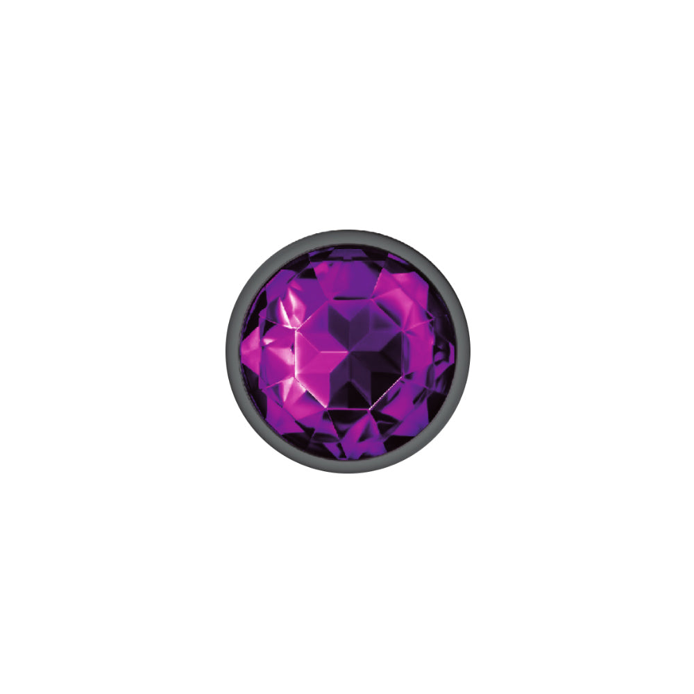 Cheeky Charms-Gunmetal Metal Butt Plug- Round-Deep Purple-Small VB-CC9123