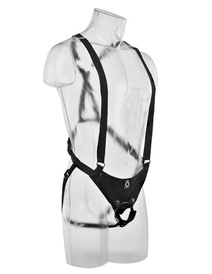 King Cock 11 Inch Hollow Strap on Suspender  System - Flesh PD5642-21