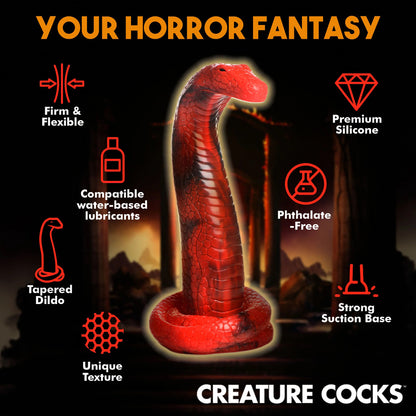 King Cobra King Cobra Silicone Dildo - Red CC-AH196