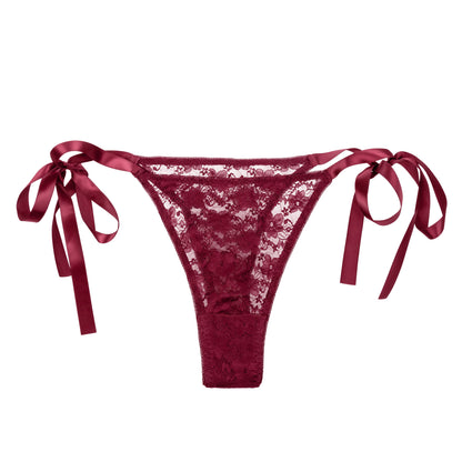 Remote Control Lace Thong Set - Burgundy SE0077873