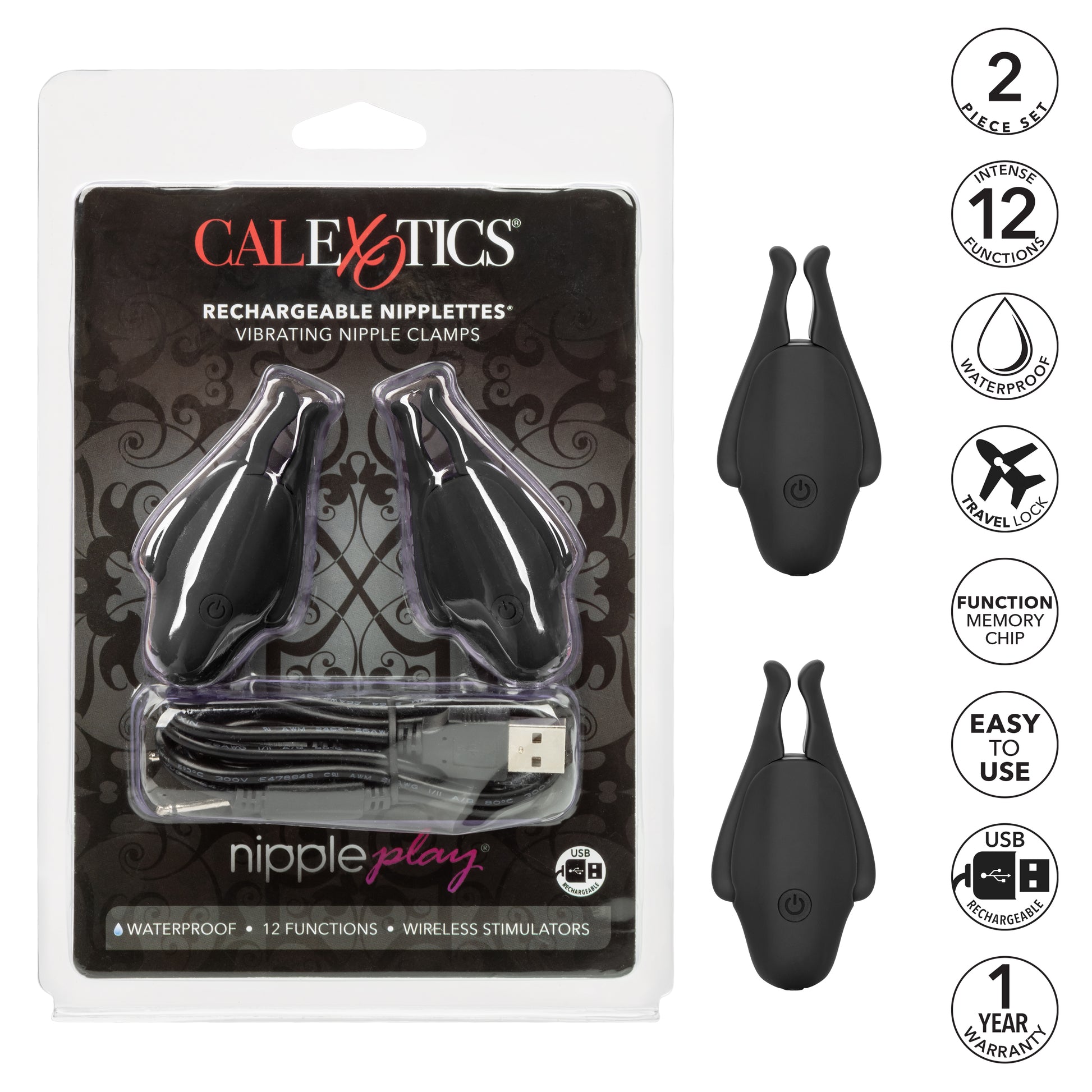 Nipple Play Rechargeable Nipplettes - Black SE2589502