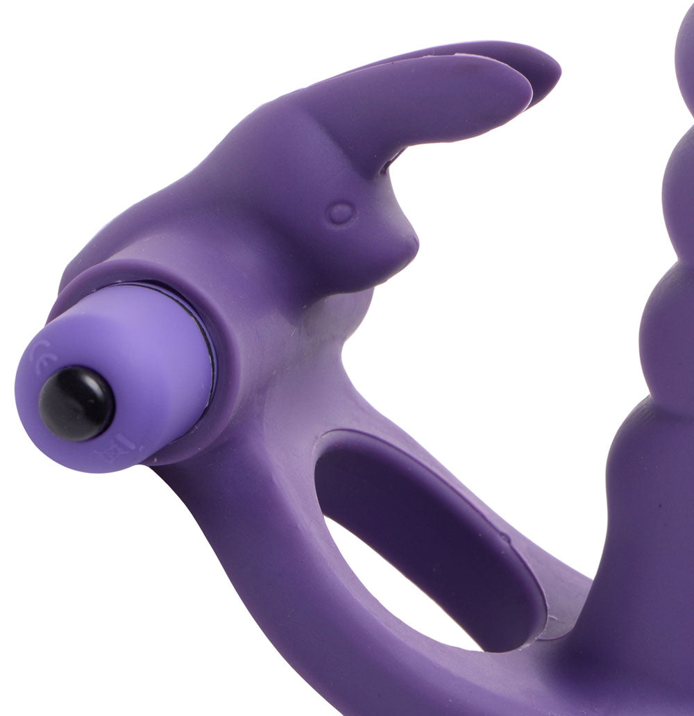 Double Delight Dual Insertion Vibrating  Rabbit Cock Ring FR-AD625